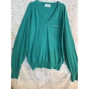 Vintage Pickering Pebble Beach Golf Sweater V Neck Green Men's XL USA     r‎